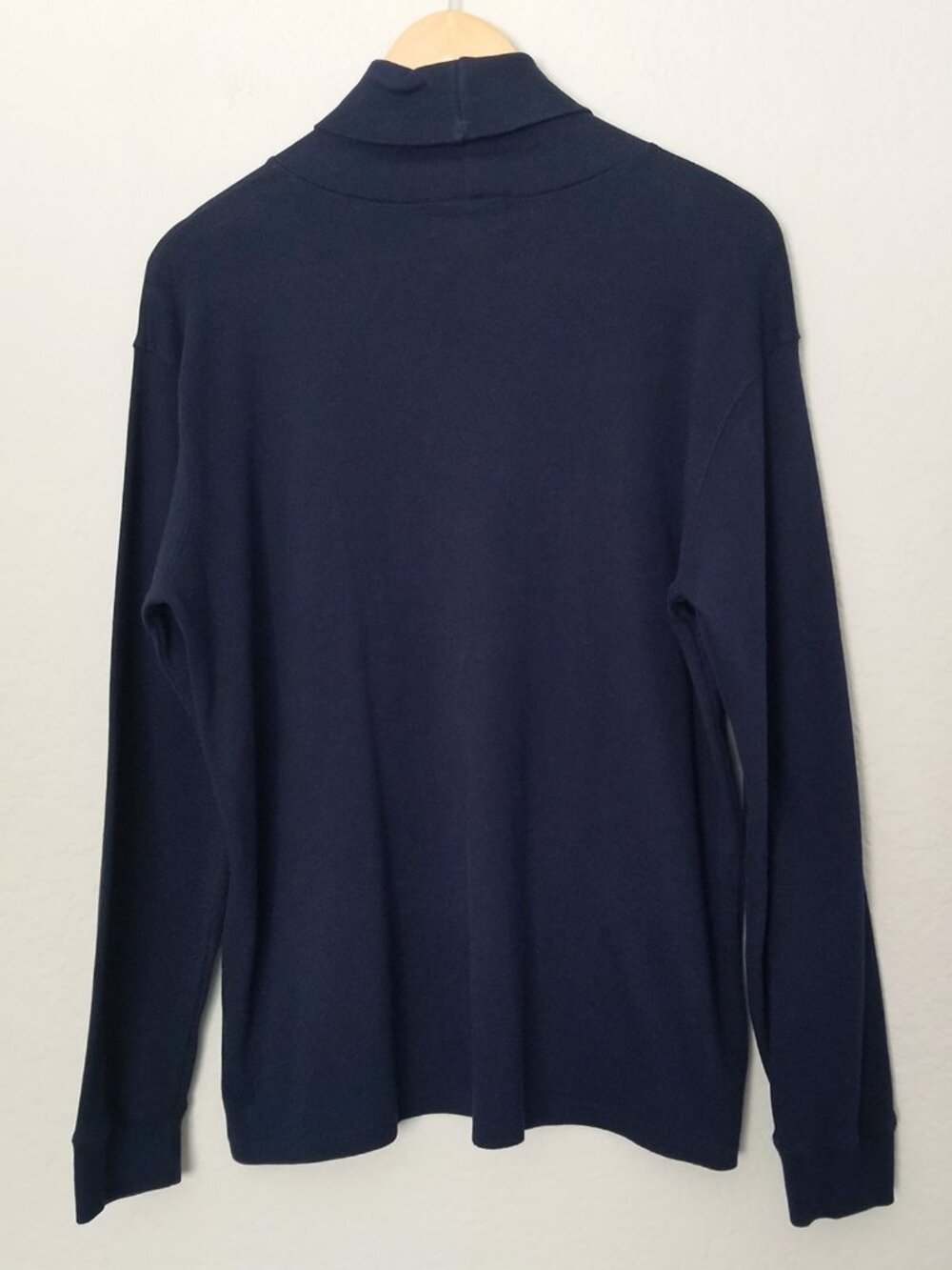 Lauren Ralph Lauren Women's L Navy Blue Turtleneck Gold Embroidered Crest Logo - Picture 5 of 12